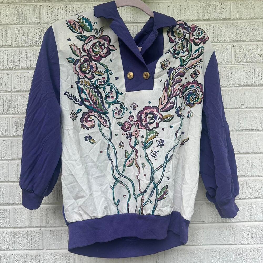 Vintage 1980's Teddi's Floral Printed Pullover